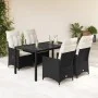 Gartenmöbel-Set, 5-teilig, mit schwarzen Polstern aus synthetischem Rattan von vidaXL, Gartensets - Ref: Foro24-3276694, Prei...