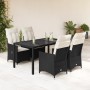 Set de muebles jardín 5 pzas con cojines ratán sintético negro by vidaXL, Garden sets - Ref: Foro24-3276694, Price: 542,47 €,...