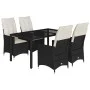 Gartenmöbel-Set, 5-teilig, mit schwarzen Polstern aus synthetischem Rattan von vidaXL, Gartensets - Ref: Foro24-3276694, Prei...