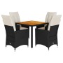 Set de muebles jardín 5 pzas con cojines ratán sintético negro by vidaXL, Garden sets - Ref: Foro24-3276680, Price: 521,22 €,...