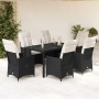 Garten-Essgruppe 7-teilig mit schwarzen Polstern aus synthetischem Rattan. von vidaXL, Gartensets - Ref: Foro24-3276696, Prei...