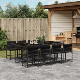 9-piece garden dining set and black synthetic rattan cushions by vidaXL, Garden sets - Ref: Foro24-3211459, Price: 560,76 €, ...