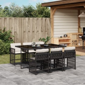 7-piece garden dining set and black synthetic rattan cushions by vidaXL, Garden sets - Ref: Foro24-3211626, Price: 408,52 €, ...