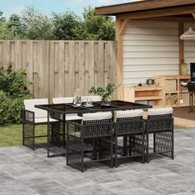 7-piece garden dining set and black synthetic rattan cushions by vidaXL, Garden sets - Ref: Foro24-3211626, Price: 469,01 €, ...