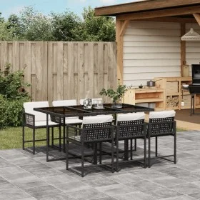 7-piece garden dining set and black synthetic rattan cushions by vidaXL, Garden sets - Ref: Foro24-3211446, Price: 429,66 €, ...