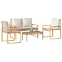 Gartenmöbel-Set mit beigem Kissenmix, 4-teilig, PE-Rattan von vidaXL, Gartensets - Ref: Foro24-365859, Preis: 242,76 €, Rabat...