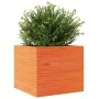 Solid wax brown pine wood planter 80x80x68.5 cm by vidaXL, Pots and planters - Ref: Foro24-3282481, Price: 262,67 €, Discount: %