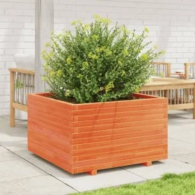 Solid wax brown pine wood planter 80x80x49.5 cm by vidaXL, Pots and planters - Ref: Foro24-3282531, Price: 208,74 €, Discount: %