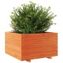 Solid wax brown pine wood planter 80x80x49.5 cm by vidaXL, Pots and planters - Ref: Foro24-3282531, Price: 211,44 €, Discount: %