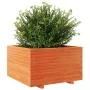 Solid wax brown pine wood planter 80x80x49.5 cm by vidaXL, Pots and planters - Ref: Foro24-3282531, Price: 208,74 €, Discount: %