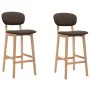 Kitchen stools 2 units brown fabric by vidaXL, Kitchen stools - Ref: Foro24-289370, Price: 155,88 €, Discount: %