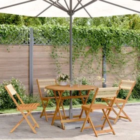 Garden dining set 5 pieces polypropylene solid beige wood by vidaXL, Garden sets - Ref: Foro24-3281771, Price: 267,47 €, Disc...