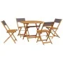 Garden dining set 5 pieces solid anthracite wood fabric by vidaXL, Garden sets - Ref: Foro24-3281773, Price: 260,94 €, Discou...