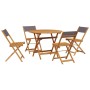 Garten-Essgruppe 5-teilig aus massivem anthrazitfarbenem Holzstoff von vidaXL, Gartensets - Ref: Foro24-3281773, Preis: 255,0...