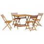 Garden dining set 5 pieces taupe gray solid wood fabric by vidaXL, Garden sets - Ref: Foro24-3281786, Price: 289,25 €, Discou...
