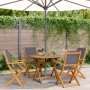 Garden dining set 5 pieces solid anthracite wood fabric by vidaXL, Garden sets - Ref: Foro24-3281821, Price: 327,63 €, Discou...
