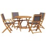 Garden dining set 5 pieces solid anthracite wood fabric by vidaXL, Garden sets - Ref: Foro24-3281821, Price: 327,63 €, Discou...