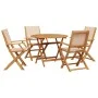 Garden dining set 5 pieces beige solid wood fabric by vidaXL, Garden sets - Ref: Foro24-3281823, Price: 354,72 €, Discount: %