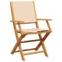 Garden dining set 5 pieces beige solid wood fabric by vidaXL, Garden sets - Ref: Foro24-3281823, Price: 354,72 €, Discount: %