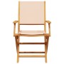 Set de comedor de jardín 5 pzas tela madera maciza beige de vidaXL, Conjuntos de jardín - Ref: Foro24-3281835, Precio: 362,77 €