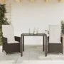 Gartenstühle und Tisch mit Kissen 3 Stück braunes PE-Rattan von vidaXL, Gartensets - Ref: Foro24-3276767, Preis: 349,27 €, Ra...