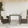 Gartenstühle und Tisch mit Kissen 3 Stück braunes PE-Rattan von vidaXL, Gartensets - Ref: Foro24-3276767, Preis: 327,39 €, Ra...