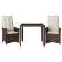 Garden chairs and table with cushions 3 pieces brown PE rattan by vidaXL, Garden sets - Ref: Foro24-3276767, Price: 327,40 €,...