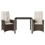 Gartenstühle und Tisch mit Kissen 3 Stück braunes PE-Rattan von vidaXL, Gartensets - Ref: Foro24-3276767, Preis: 349,27 €, Ra...
