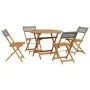 Garten-Essgruppe 5-teilig PE-Rattan Massivholz grau von vidaXL, Gartensets - Ref: Foro24-3281767, Preis: 252,07 €, Rabatt: %