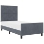 Estructura de cama Gris oscuro 90 x 200 cm Terciopelo