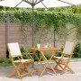 3-teiliges Bistro-Set aus cremeweißem Stoff und Massivholz von vidaXL, Gartensets - Ref: Foro24-3281880, Preis: 180,74 €, Rab...