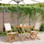 Cream White Fabric and Solid Wood 3-Piece Bistro Set by vidaXL, Garden sets - Ref: Foro24-3281880, Price: 179,50 €, Discount: %