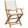 Cream White Fabric and Solid Wood 3-Piece Bistro Set by vidaXL, Garden sets - Ref: Foro24-3281880, Price: 179,50 €, Discount: %