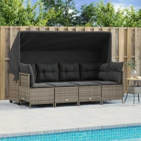 Garden sofa set with cushions 5 pieces gray synthetic rattan by vidaXL, Garden sets - Ref: Foro24-3261529, Price: 401,73 €, D...