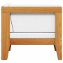 Sofá de esquina seccional y cojines blanco crema madera acacia