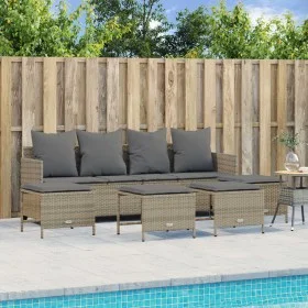Gartensofa-Set mit Kissen, 5-teilig, beiges synthetisches Rattan von vidaXL, Gartensets - Ref: Foro24-3261560, Preis: 364,16 ...