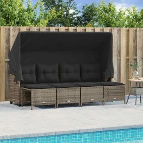 Garden sofa set with cushions 5 pieces gray synthetic rattan by vidaXL, Garden sets - Ref: Foro24-3261541, Price: 378,89 €, D...