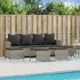 Gartensofa- und Kissenset, 5-teilig, hellgraues synthetisches Rattan von vidaXL, Gartensets - Ref: Foro24-3261562, Preis: 364...