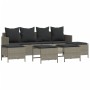 Gartensofa- und Kissenset, 5-teilig, hellgraues synthetisches Rattan von vidaXL, Gartensets - Ref: Foro24-3261562, Preis: 350...
