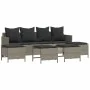 Gartensofa- und Kissenset, 5-teilig, hellgraues synthetisches Rattan von vidaXL, Gartensets - Ref: Foro24-3261562, Preis: 364...