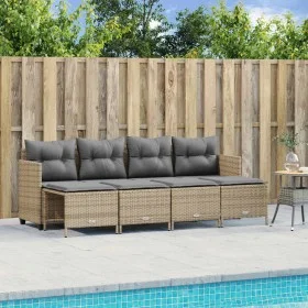 Garden sofa set with cushions 5 pieces beige synthetic rattan by vidaXL, Garden sets - Ref: Foro24-3261536, Price: 338,64 €, ...