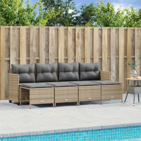 Gartensofa-Set mit Kissen, 5-teilig, beiges synthetisches Rattan von vidaXL, Gartensets - Ref: Foro24-3261536, Preis: 338,16 ...