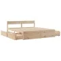 Estructura de cama con cajones madera maciza de pino 180x200 cm de vidaXL, Camas y somieres - Ref: Foro24-3282339, Precio: 29...