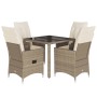 5-piece garden dining set with beige synthetic rattan cushions by vidaXL, Garden sets - Ref: Foro24-3276800, Price: 535,26 €,...