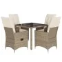 5-teiliges Garten-Essset mit beigen Kissen aus synthetischem Rattan von vidaXL, Gartensets - Ref: Foro24-3276800, Preis: 570,...