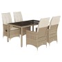 5-teiliges Garten-Essset mit beigen Kissen aus synthetischem Rattan von vidaXL, Gartensets - Ref: Foro24-3276802, Preis: 544,...