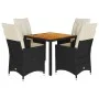 5-teiliges Gartenmöbel-Set mit schwarzen synthetischen Rattankissen von vidaXL, Gartensets - Ref: Foro24-3276681, Preis: 560,...
