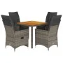 5-piece garden dining set with gray synthetic rattan cushions by vidaXL, Garden sets - Ref: Foro24-3276725, Price: 569,34 €, ...