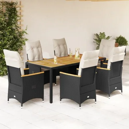 7-piece garden dining set and black synthetic rattan cushions by vidaXL, Garden sets - Ref: Foro24-3276837, Price: 782,02 €, ...