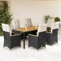 7-piece garden dining set and black synthetic rattan cushions by vidaXL, Garden sets - Ref: Foro24-3276837, Price: 751,37 €, ...